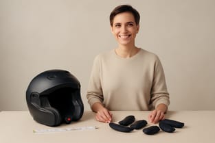 Guia de ajuste: meça a cabeça e ajuste o acolchoamento