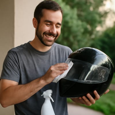 Como limpar o capacete por fora sem estragar a pintura
